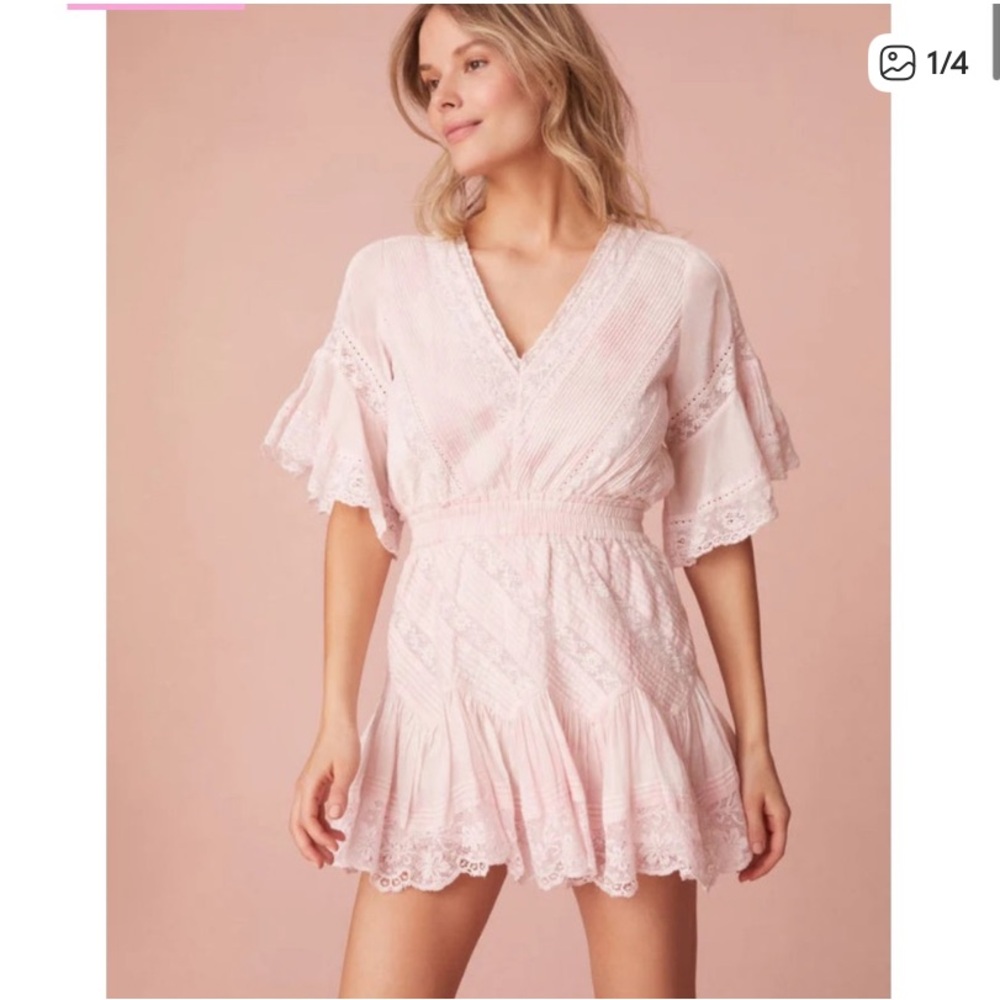 LoveShackFancy Calamina Dress in Lilac L NWT